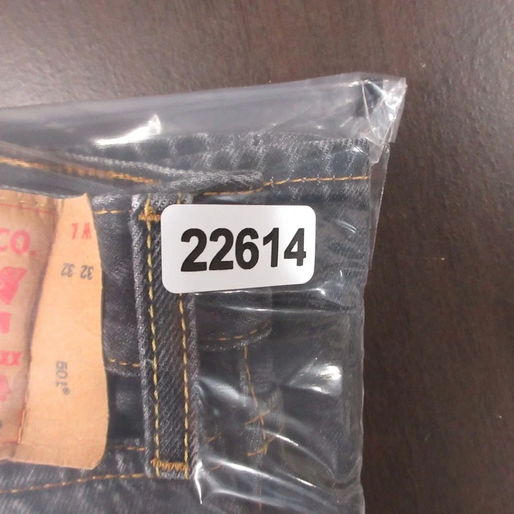 Levis Jeans Mens 32x29 (Tag 32x32) Black 501 Button Fly Washed Fade Denim Pants
